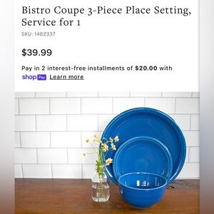 Fiestaware lapis Blue Dinnerware Set of 2 (6 pieces)